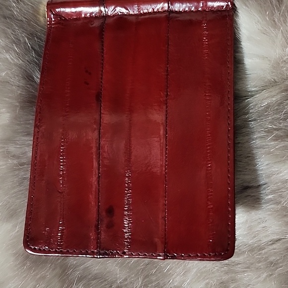 Genuine Eels SKIN Leather Men's Spring Money Clip Bifold Wallet Thin Card Holder - Picture 5 of 7